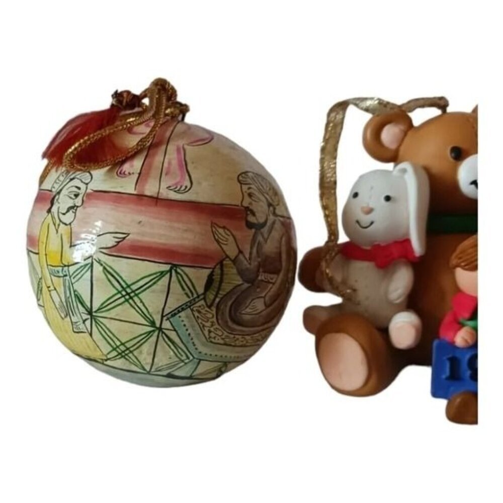 Bundle of 6 ornaments included bear,rabbit,girl big holiday hug ,a cat - Picture 6 of 12